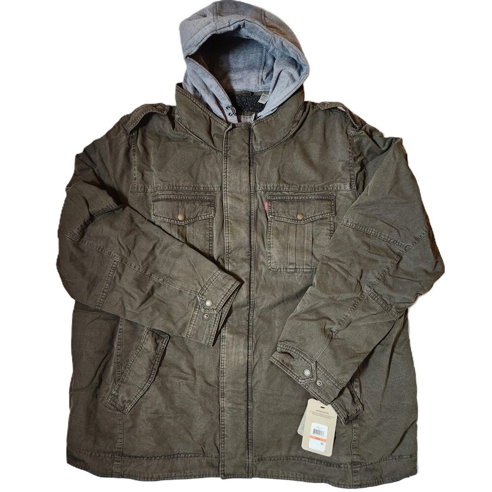 Levi’s Hooded Military Lined Jacket Men’s 3XLT Tall Olive